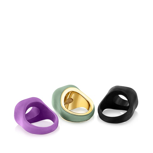 Silver vermeil Virtual Garden Signet ring set with amethyst | TOUS