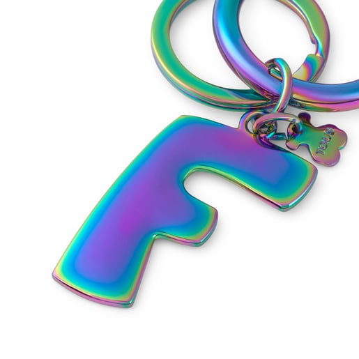 Dúhovo zafarbený prívesok na kľúče v tvare písmena F Touscedario