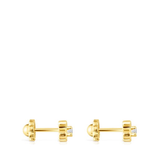 Gold Baby TOUS earrings with diamonds | TOUS