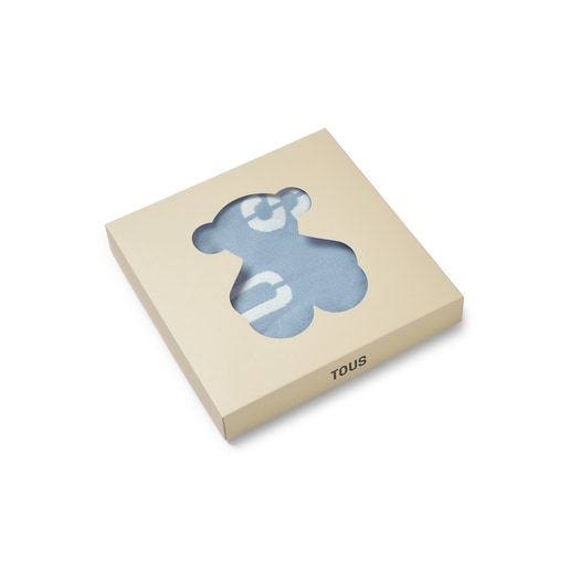 Reversible baby blanket in Nilo blue