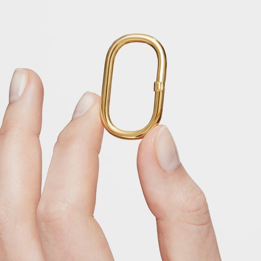 Anilla extra grande con baño de oro 18 kt sobre plata Hold Oval