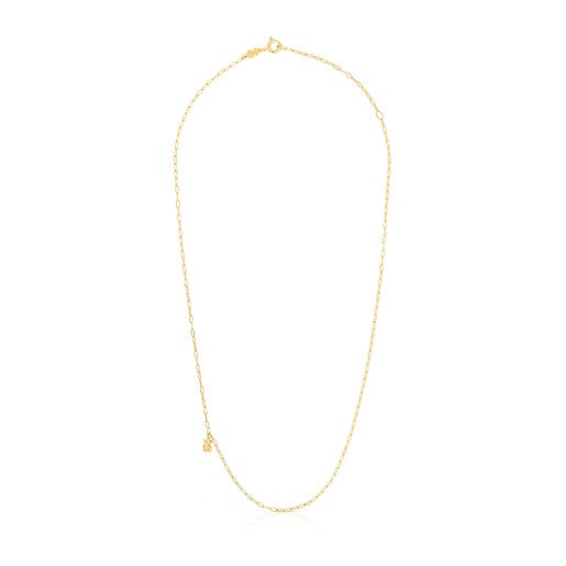 Collar con baño de oro 18 kt sobre plata con anillas ovales Bold Bear