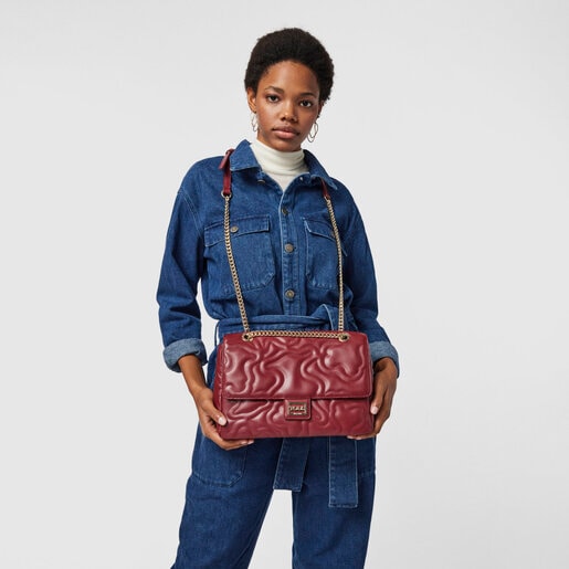 Средняя бордовая сумка-кроссбоди Kaos Dream с клапаном