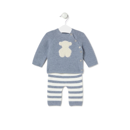Newborn baby set in Tricot blue