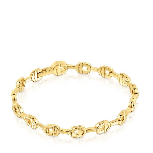 Bracciale a catena con logo in argento placcato oro 18 kt TOUS MANIFESTO