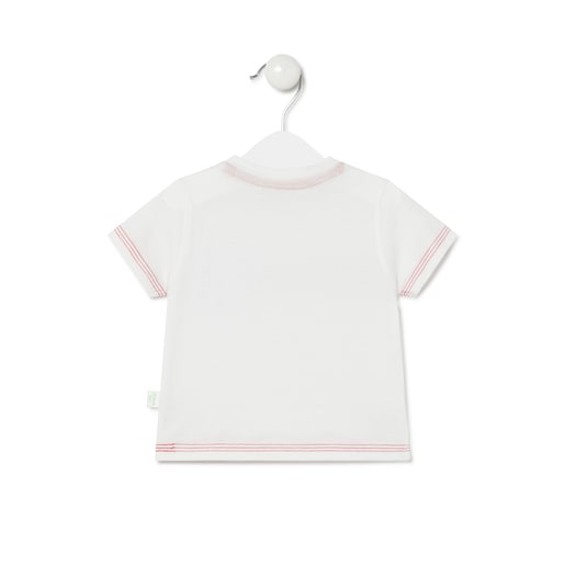 Camiseta estampada lineal Casual Blanco