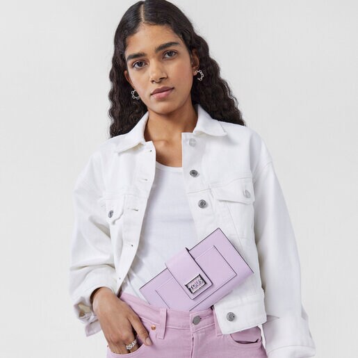Portefeuille Pocket TOUS Funny grand mauve