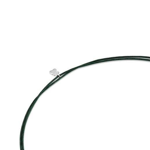 Silver, green nylon and chalcedony Necklace TOUS Unlock