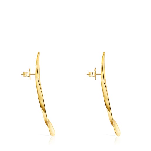 Large Silver Vermeil Nenufar petal Earrings | TOUS