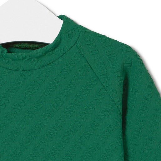 Long-sleeved beach t-shirt in Logo green