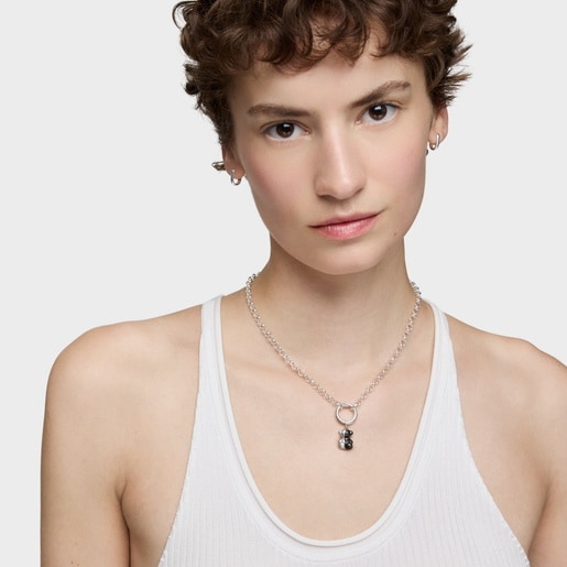 Silver and dark silver Pendant My Other Half