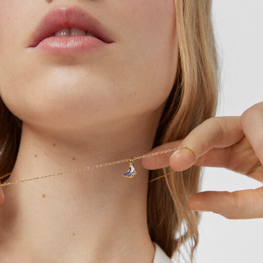Silver vermeil Gregal blue butterfly necklace | TOUS
