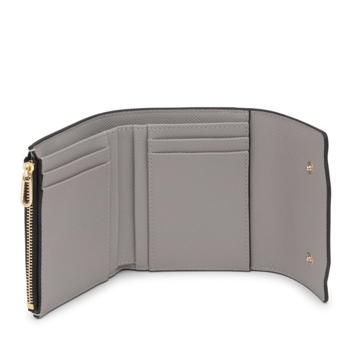 محفظة بطاقات باللونين البيج والرمادي من تشكيلة Saffiano Audree