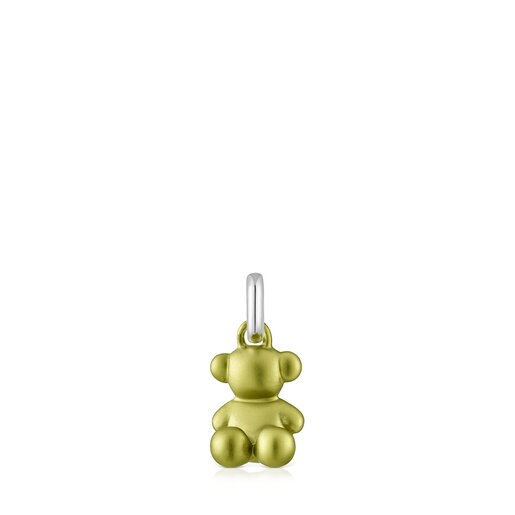 Small lime-green-colored steel bear Pendant Bold Bear