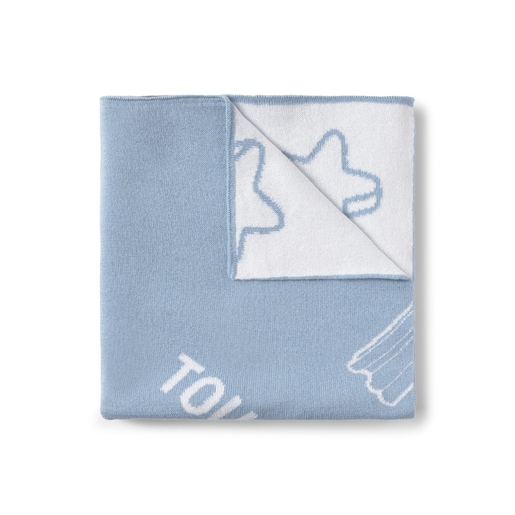 Reversible baby blanket in Nilo sky blue