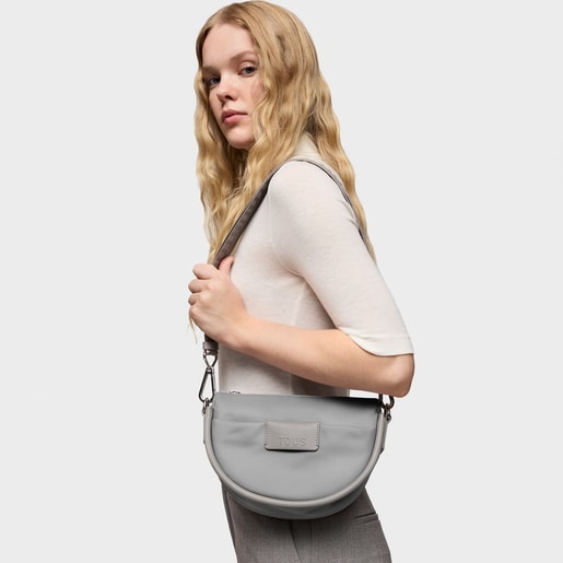 Stredne veľká sivá Crossbody kabelka TOUS Miranda Soft New