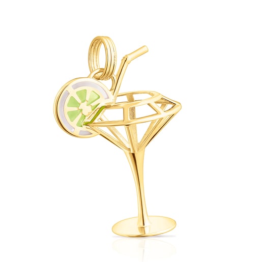 33-mm silver vermeil TOUS St. Tropez Cup 3D Enameled pendant