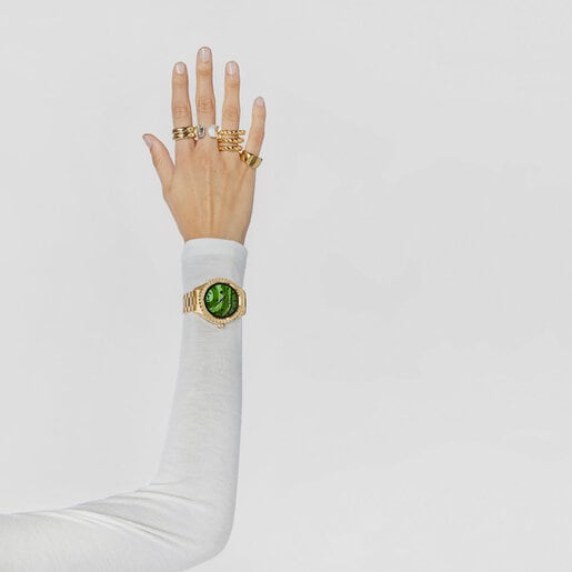 T-Bear Connect Smartwatch with gold-colored IP steel wristband