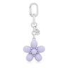 Mauve Key ring Puffed Daisy Flower