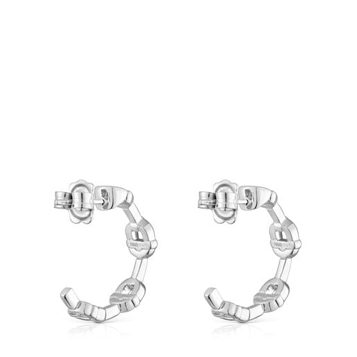 Boucles d’oreilles anneaux logo en argent 17,4 mm TOUS MANIFESTO