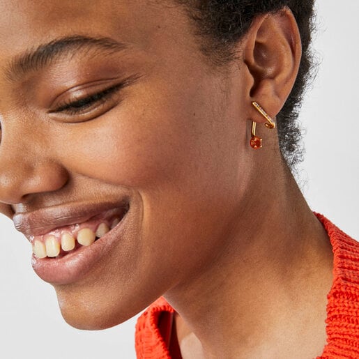 TOUS Vibrant Colors Earring with carnelian and enamel details