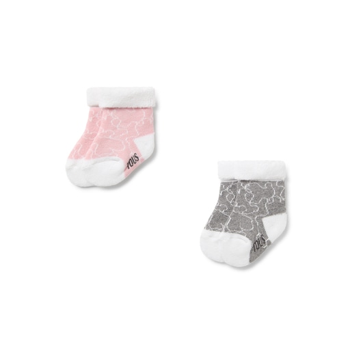 Lot de 2 parells de mitjons per a nadó SSocks rosa