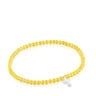 Elastic Bracelet with yellow quartzite and silver cross TOUS Motifs