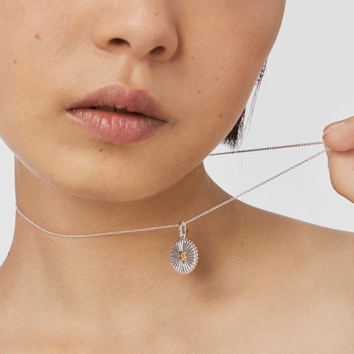 Silver and silver vermeil Virtual Garden Necklace with bear