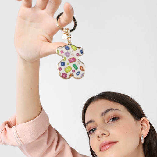 Tous Gold- and Red-Colored Teddy Bear Key Ring