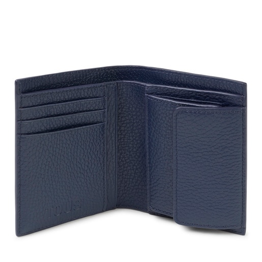 Portefeuille Flap en cuir bleu marine TOUS Miranda