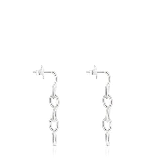 Aretes largos de plata Bent