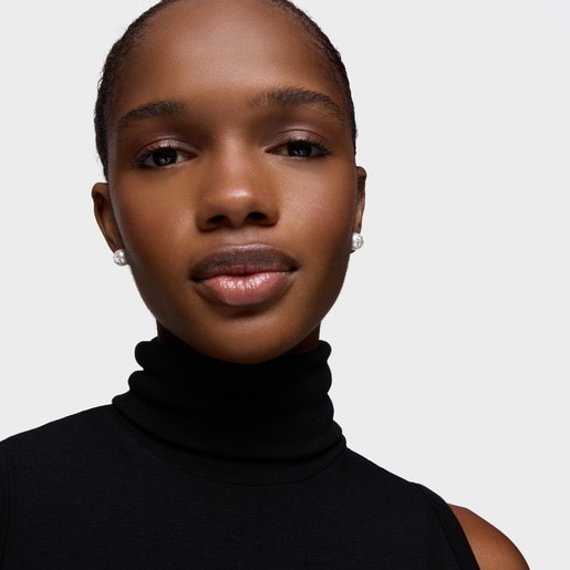 10.5 mm silver and cultured pearl Earrings TOUS Icon Pearl