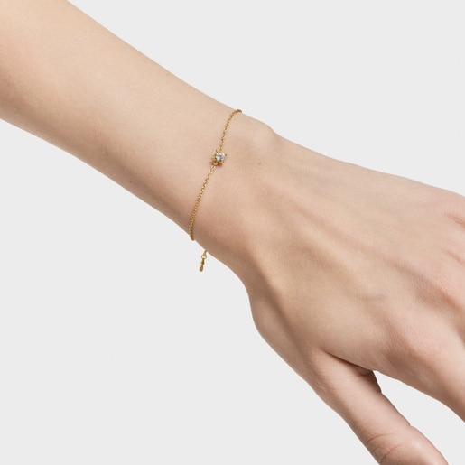 18kt gold plating over silver chain Bracelet with laboratory-grown diamond TOUS Color Pills