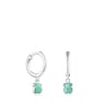 Silver and Amazonite Cool Color Earrings
