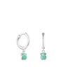 Brincos Cool Color em Prata e Amazonite