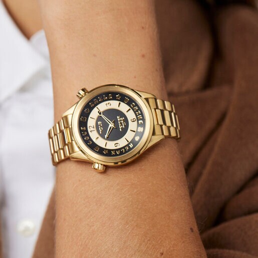 TOUS Gold-colored IP Steel Tender Time Watch with rotating bevel | Westland  Mall