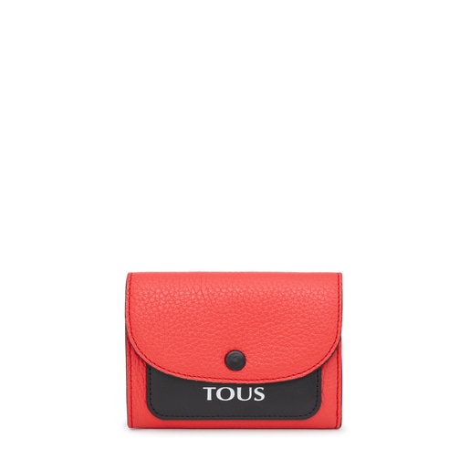 Coral-colored leather TOUS Empire Card wallet