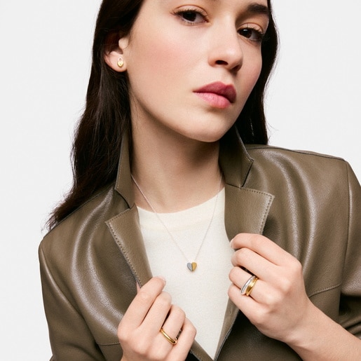 Collar bicolor y motivo corazón 11 mm TOUS 1950