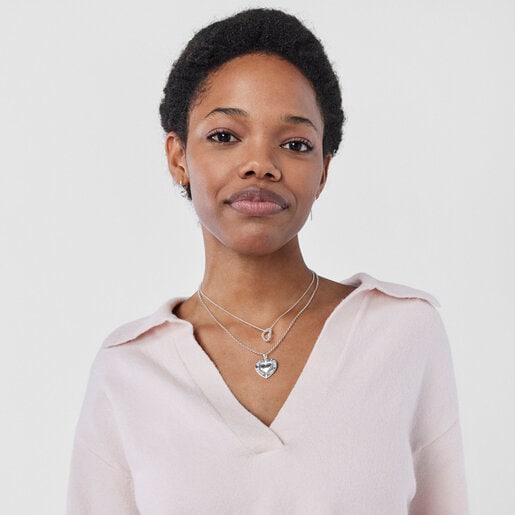 Серебряная подвеска San Valentín с вращающимся сердцем