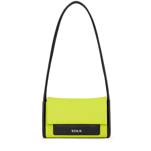 Sac à bandoulière TOUS Empire moyen en cuir citron vert et noir