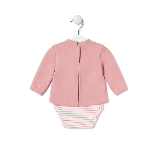 Baby bodysuit with t-shirt in Classic pink