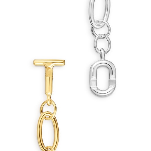 قلادة TOUS MANIFESTO صغيرة بسلسلة بدرجتَي لون