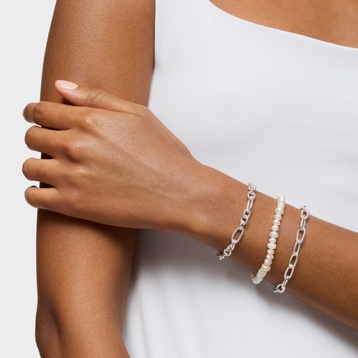 Silver Ring chain bracelet Sweet Dolls