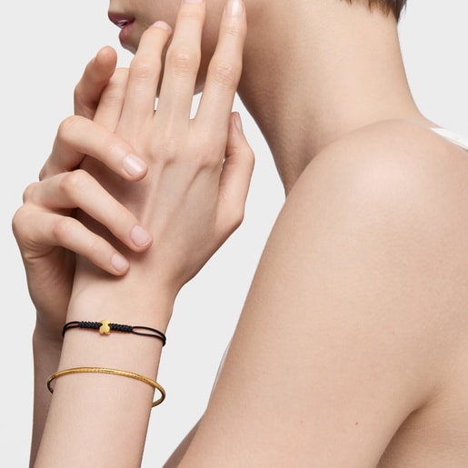 Gold and nylon bear-motif Bracelet Sweet Dolls