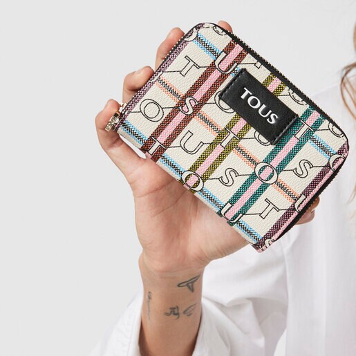 Маленький бежево-черный кошелек TOUS Crossroad