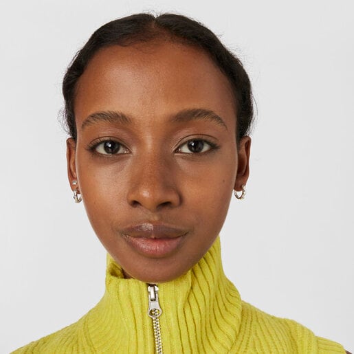 Aros aro de plata motivos flor Bold Motif