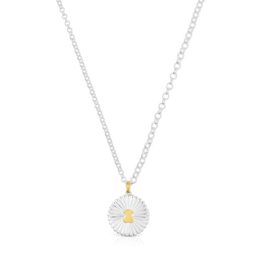 Collana in argento e argento vermeil con orsetto Iris Motif