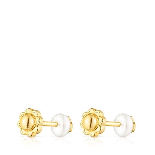 Gold Baby TOUS earrings with pearl