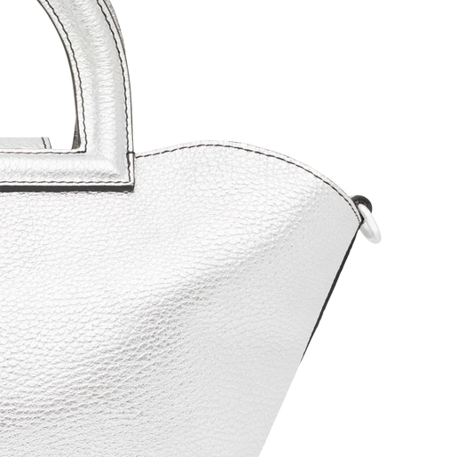 Medium silver-colored leather Shoulder bag TOUS Dora
