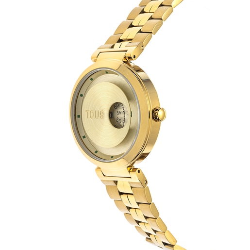 Reloj analógico con brazalete de acero IPG dorado MARS